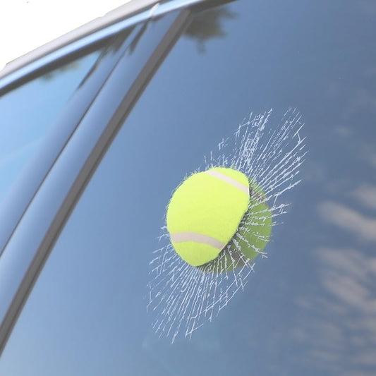 Car 3D elf Ball car Sticker, car Window Funny Creative Decorative Sticker(18cmx18cmx3cm) (Green Tennis)
