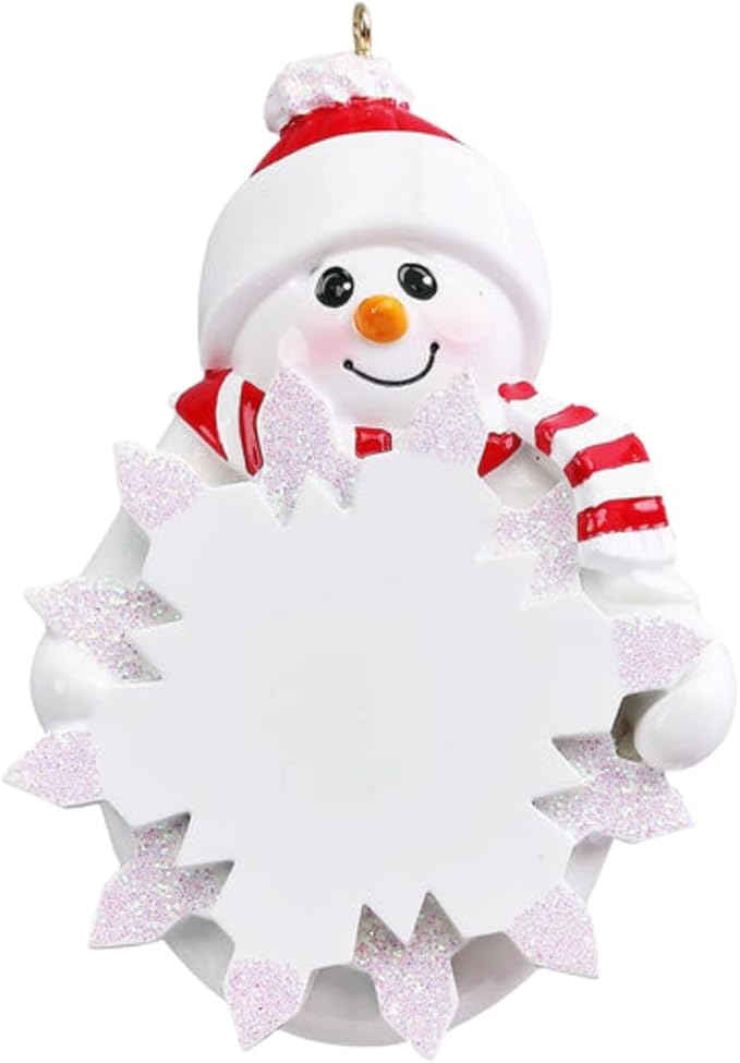 2025 Snowman Kids Personalized Christmas Ornament – Custom Resin Ornament with Child’s Name – Cute Holiday Keepsake for Boys & Girls – Xmas Tree Decoration Gift for Children (Snowflake Snowman)