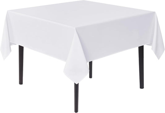 sancua White Square Tablecloths 60x60 Inch - Fabric Table Cloth for Square or Round Tables, Washable Polyester Table Cover for Dinner, Holiday Party, Decorative Display Tables