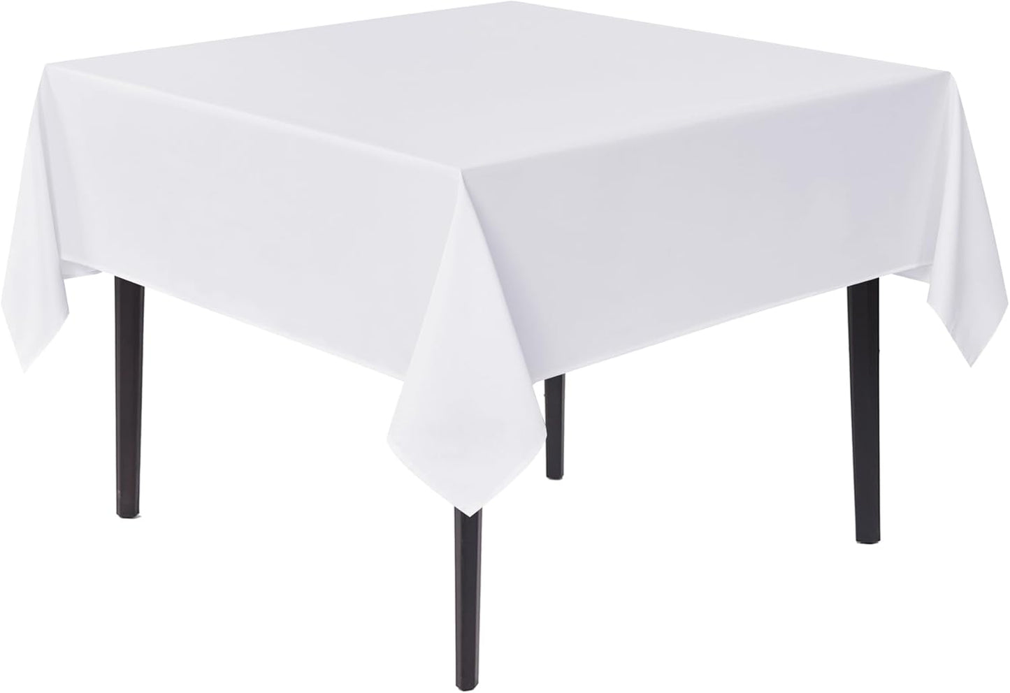 sancua White Square Tablecloths 70x70 Inch - Fabric Table Cloth for Square or Round Tables, Washable Polyester Table Cover for Outdoor Party, Birthday, Decorative Display Tables