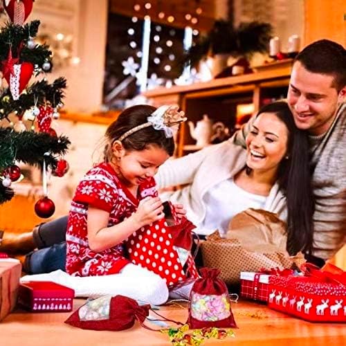 GIOIPC 50Pcs 4 x 6 Inch Linen Burlap Sheer Bags with Drawstring and Bonus Gift Tags for Wedding Birthday Bag,Craft Bags,Cosmetic Samples