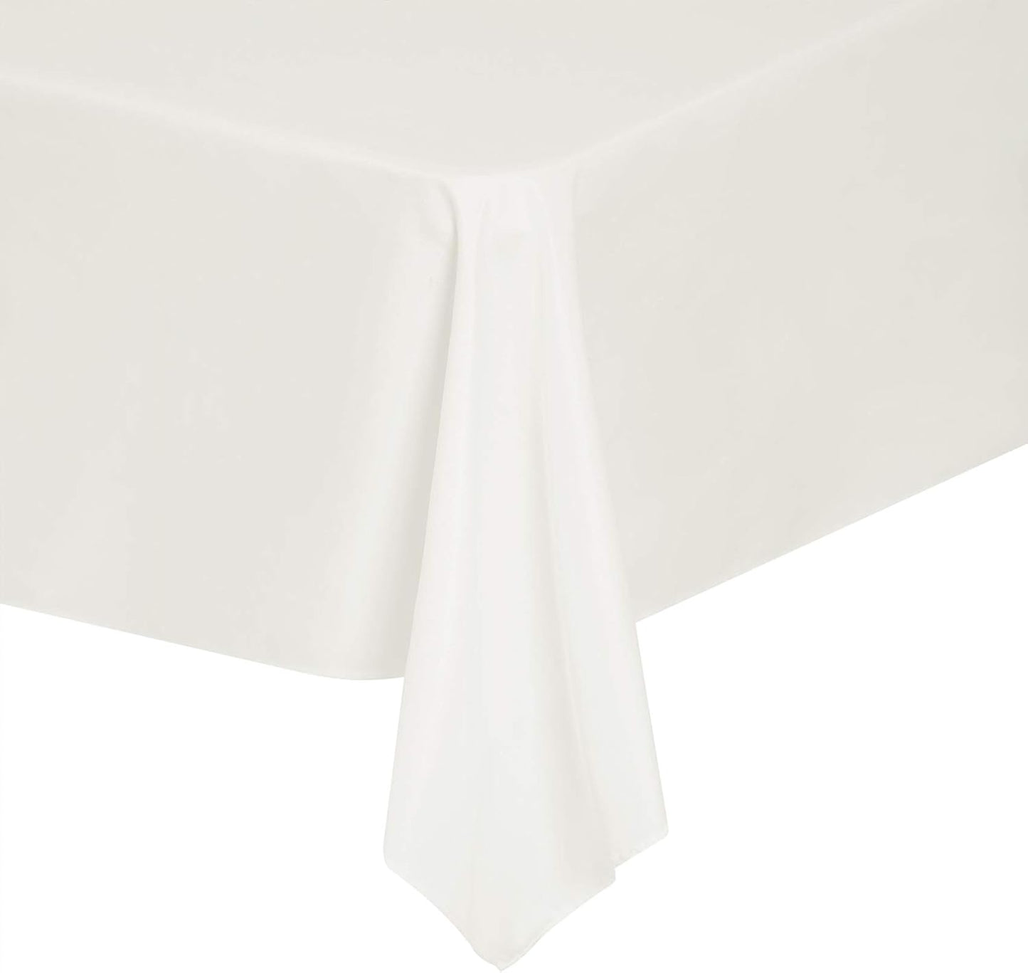 Rectangle Tablecloth 90x156 inch Washable Polyester Fabric Table Cloth for Wedding Party Dining Banquet Decoration（90x156, Ivory）