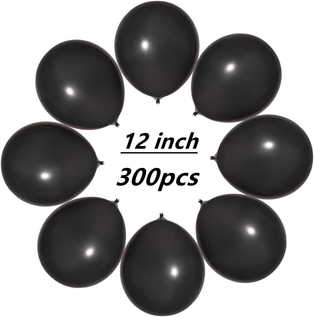 300 Pack Black Balloons 12 inch Black Latex Party Balloon Bulk for Various Party Events Decorations