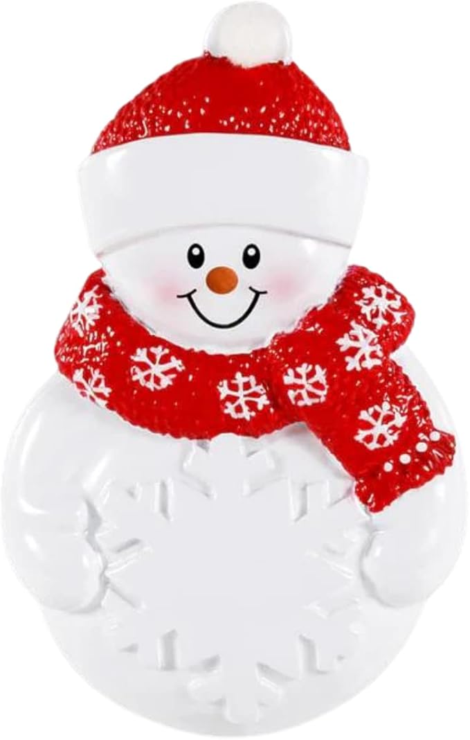 2025 Snowman Kids Personalized Christmas Ornament – Custom Resin Ornament with Child’s Name – Cute Holiday Keepsake for Boys & Girls – Xmas Tree Decoration Gift for Children (Snowman with Snowflake)