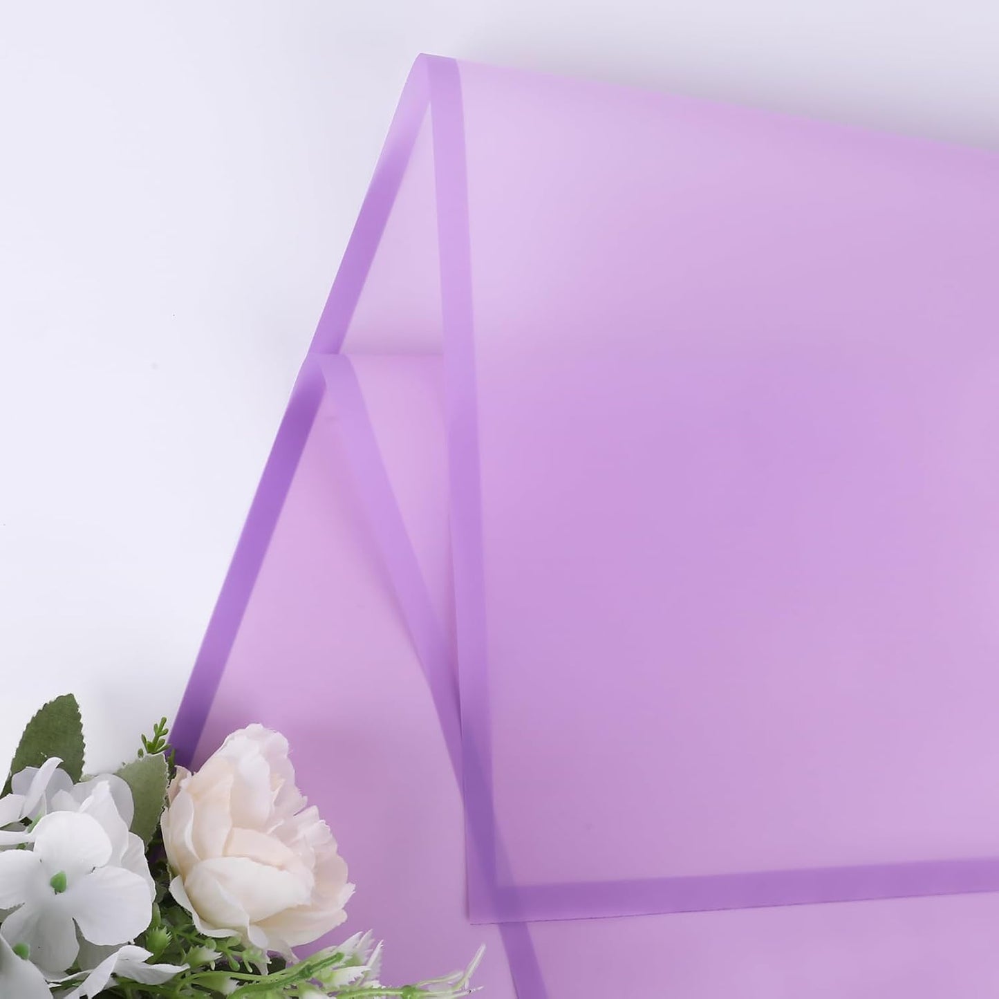 NESCCI 20 Sheet Flower Wrapping Paper - Waterproof Floral Bouquet Wrapping Paper, Florist Supplies Packaging Paper for Wedding Birthday Gift DIY (Translucent Lilac Purple)