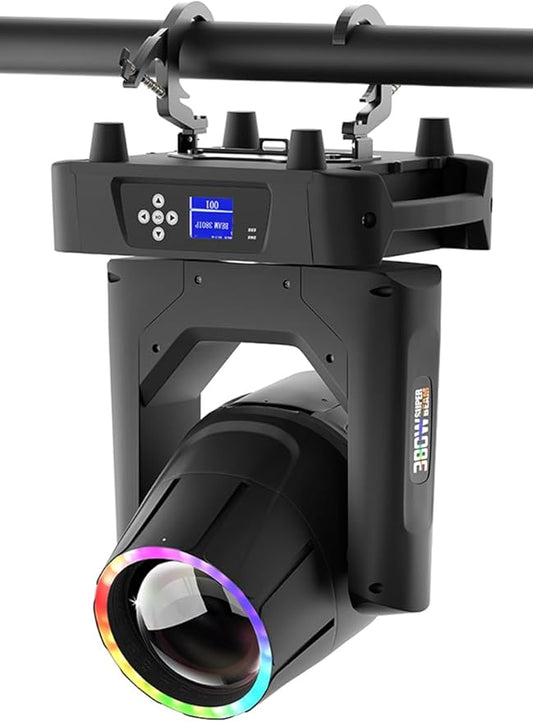 SHEHDS IP65 Waterproof Moving Head Stage Lights 380W 19R Bulb(7500K) 17 Gobos 14 Colors Spotlights 2 Prisms Beam/Frost/Wash/Strobe Effect DMX512 for Disco Outside/Indoor Party Show