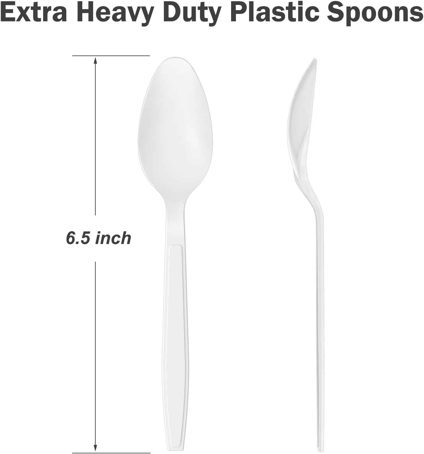 360 Count White Plastic Spoons Disposable, BPA-Free, Heat Resistant, Solid and Durable Disposable Spoons Heavy Duty Bulk, Premium Spoons plastic disposable for Party Supply