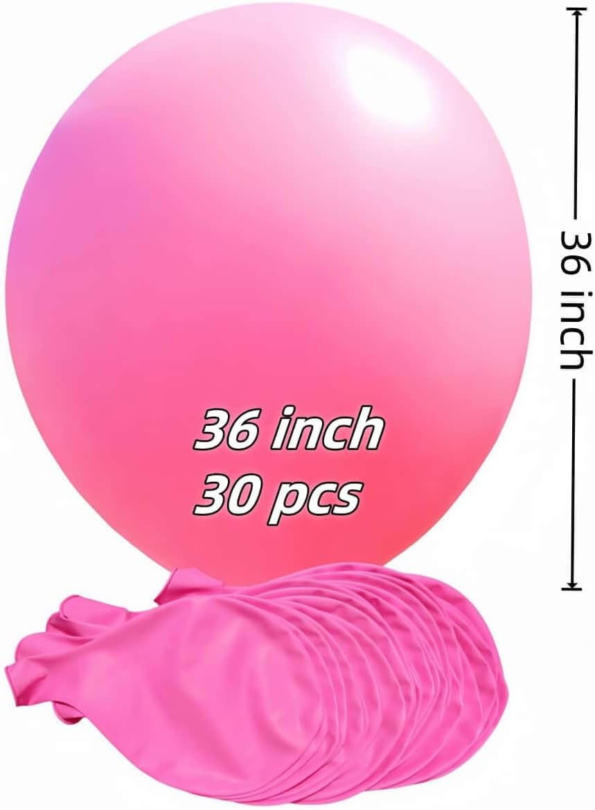 30 Pack Pink Balloons 36 Inch Pink Latex Party Large Balloon Bulk for Various Party Events Decorations