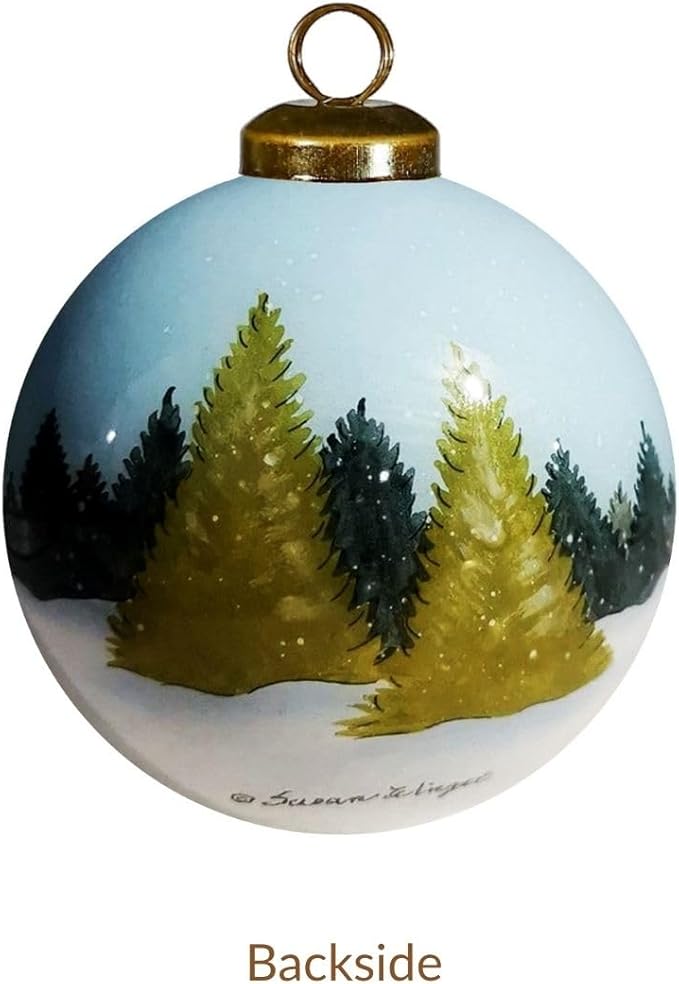 Hedgehog Christmas Ornament – Hand-Painted Glass Winter Hedgehog Ornament – Woodland Animal Ornament for Christmas Tree – Cute Hedgehog Decoration Gift