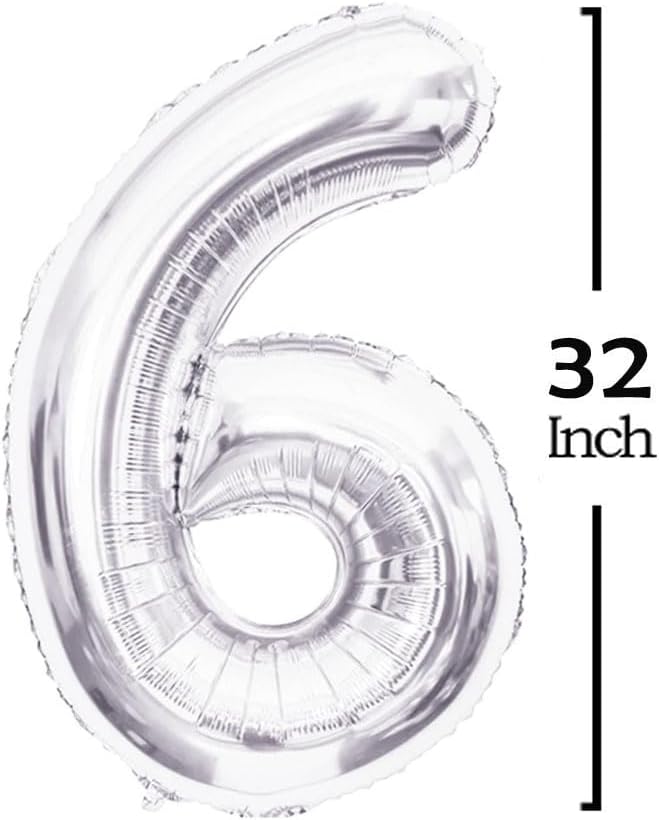 GOER 2026 Foil Number Balloons for 2026 New Year Eve Festival Party Supplies Graduation Decorations (Silver,32 Inch)