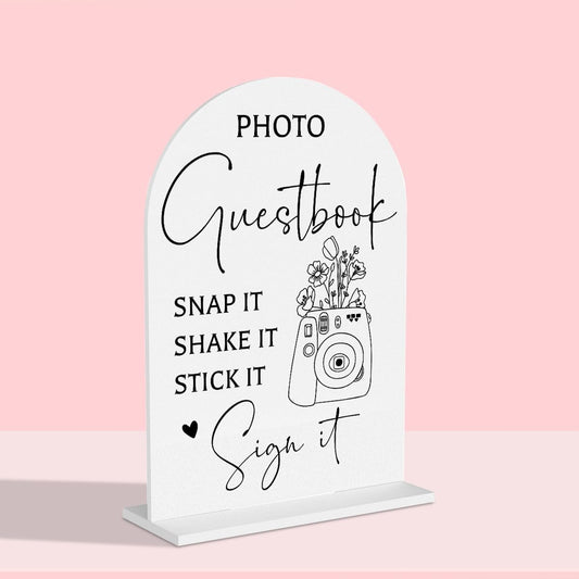 Guest Book Wedding Reception, Wedding Signs White Acrylic Table Sign for Marriage Parties Anniversaries Reception Cafe Hotel Party Bar Business Event