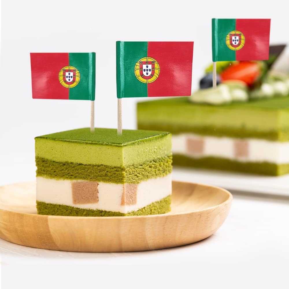 Portugal Flag Portuguese Flag, Small Mini Portugal Toothpick Flags for Food, Cupcakes, Cocktails, Appetizers, Bar Party Decorations
