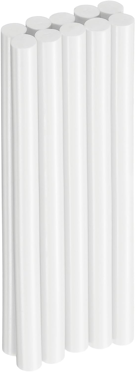 HARFINGTON 10pcs Hot Glue Sticks 0.43" Dia x 5.91" Long EVA Mini Hot Melt Adhesive Glue Stick for Hot Melt Gun Wood Plastic Glass Flowers Fabrics Foam, White