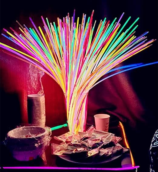 Glow Fever Glow Sticks Bulk 100ct 22'' Glow Necklaces with Connectors, Neon Light Sticks for Party Festivals Raves Concert Birthday Wedding, Red
