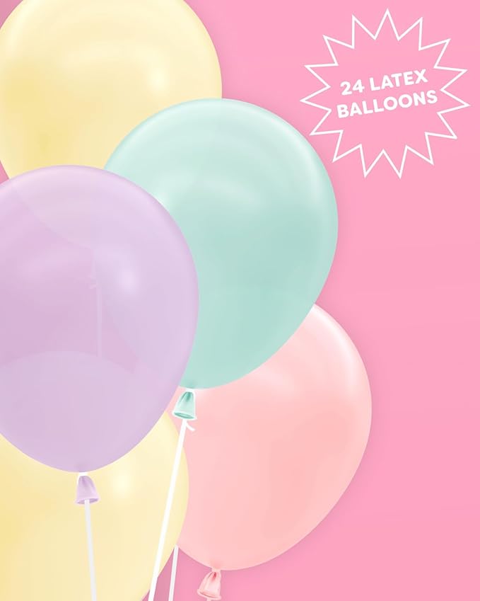 xo, Fetti Pastel Birthday Balloon Set - 24 pk, 12" | Bachelorette Party Decorations, Garden Bridal Shower, Birthday Party, Pastel Baby Shower, Engagement