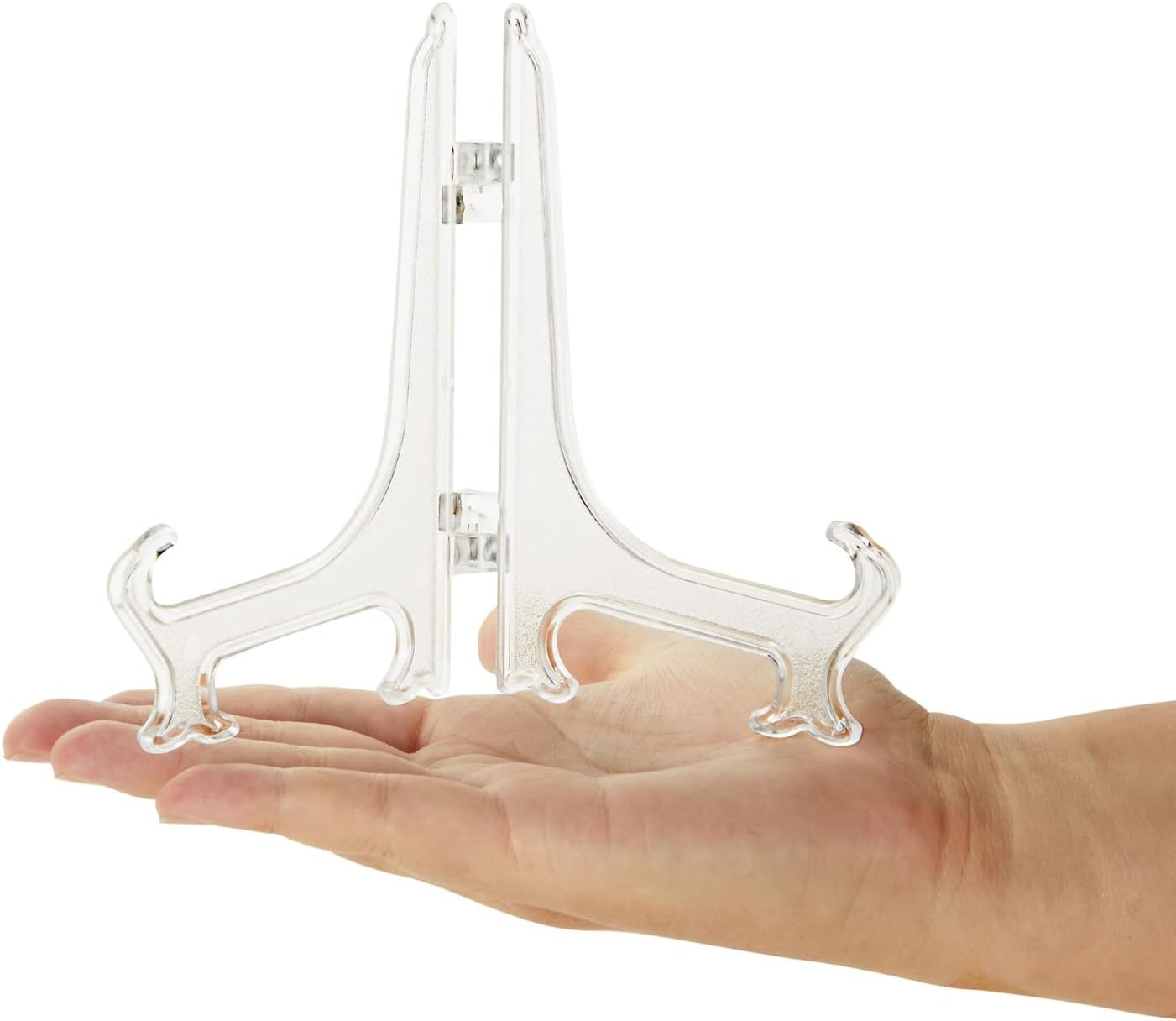 Juvale Mini Clear Acrylic Easel Stands - 24-Pack, 5.3-Inch, Clear Plastic - Mini Easel Sign Stand & Greeting & Place Card Display - Tabletop Photo Holders & Plate Holders