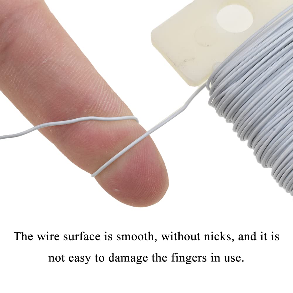 HAHIYO 22Gauge White 1Roll Total 38Yards(115Feet) Metal Floral Wire Flexible Paddle Wire Florist Wire Garden Wire for Crafts Christmas Wreaths Tree Flower Arrangement Bouquet Wrapping Wedding DIY