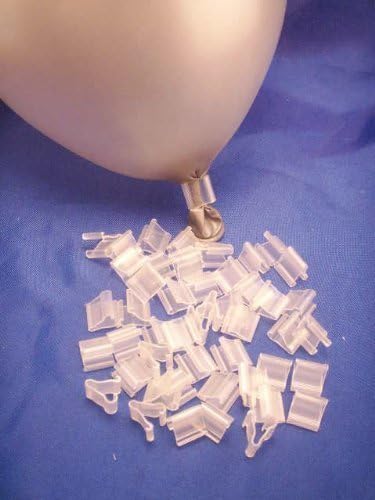 PMU Balloon Accessories for Mylar and Latex Balloons Clips for Balloons Clear/Transparent No Tying Needed Balloon Sealing Clips (100/Pkg) Pkg/12