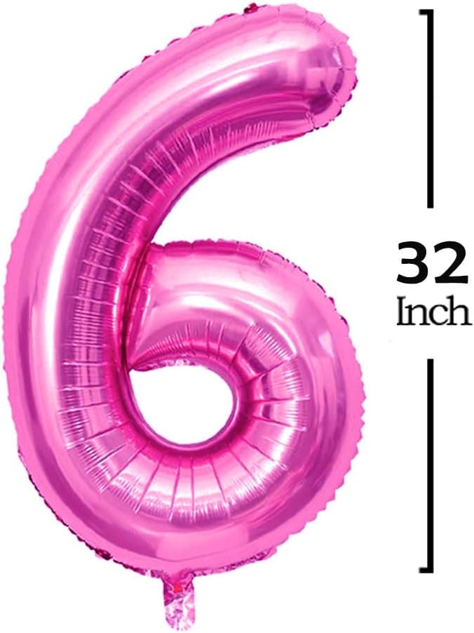 GOER 2026 Foil Number Balloons for 2026 New Year Eve Festival Party Supplies Graduation Decorations (Hot Pink,32 Inch)
