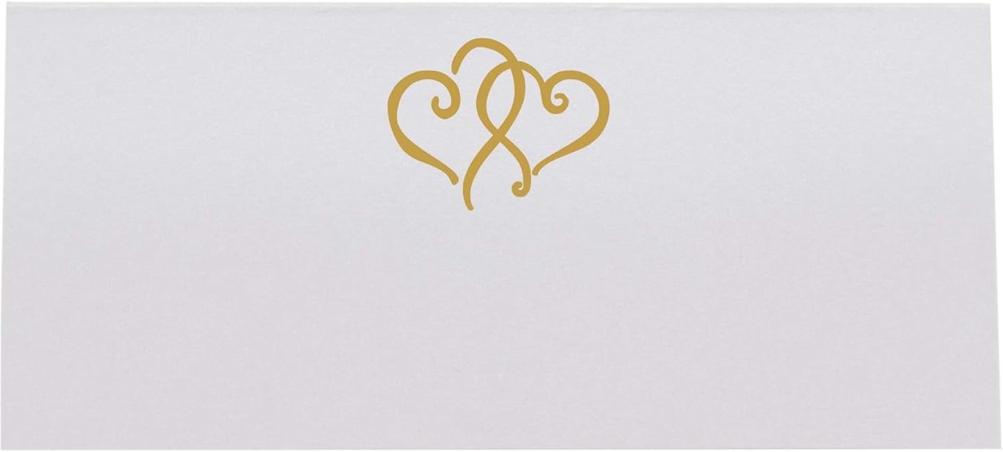 Linked Hearts Printable Place Cards, Gold (Choose Color), Set of 60 (10 Sheets), Laser & Inkjet Printers - Wedding, Party, Dinner, and Special Events - Made in the USA