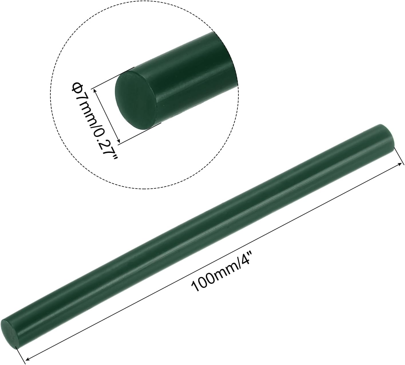 uxcell 20pcs Hot Glue Sticks for Glue Gun 7mm/0.27-inch x 4-inch Mini Hot Melt Adhesive Glue Stick Dark Green