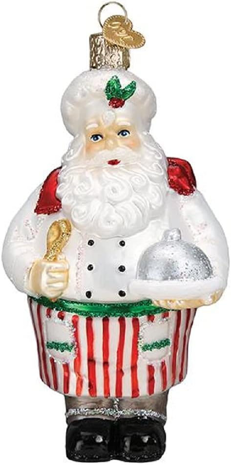 Old World Christmas Ornaments Chef Santa Glass Blown Ornaments for Christmas Tree