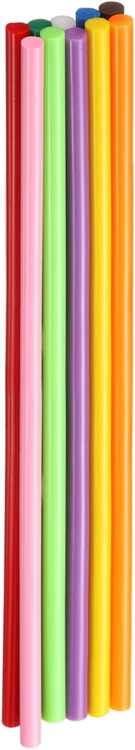 HARFINGTON 10pcs Hot Glue Sticks 0.28" Dia x 9.84" Long EVA Mini Hot Melt Adhesive Glue Stick for Hot Melt Gun Wood Plastic Glass Flowers Fabrics Foam, Multicolor