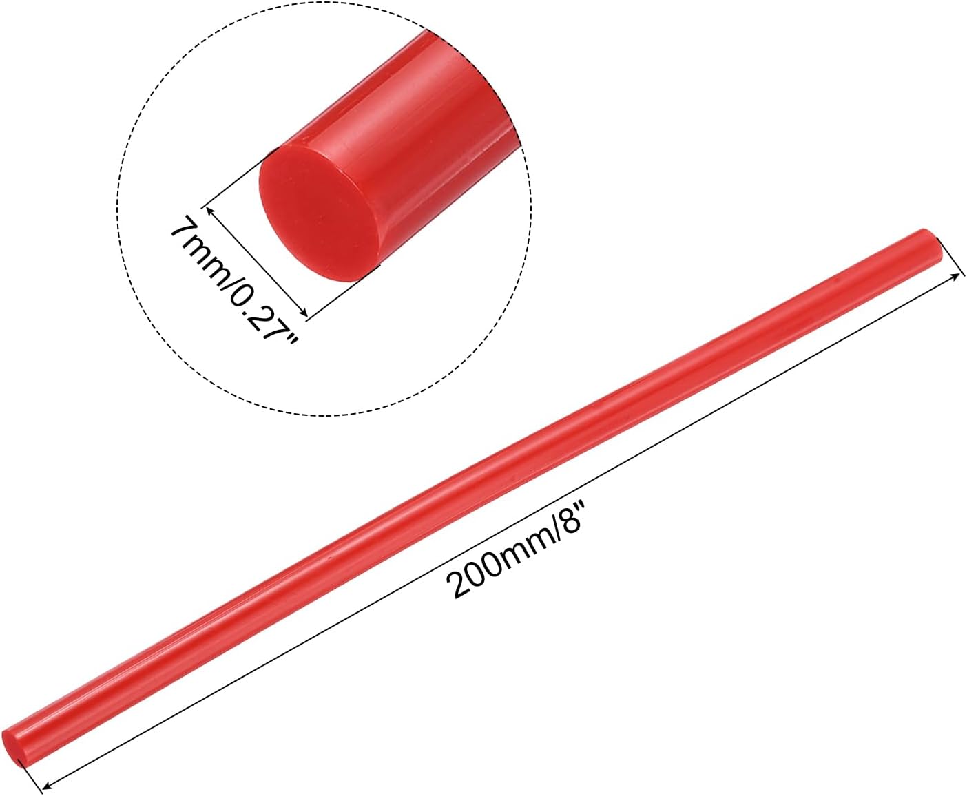 uxcell 20pcs Hot Glue Sticks for Glue Gun 7mm/0.28-inch x 8-inch Mini Hot Melt Adhesive Glue Stick Red