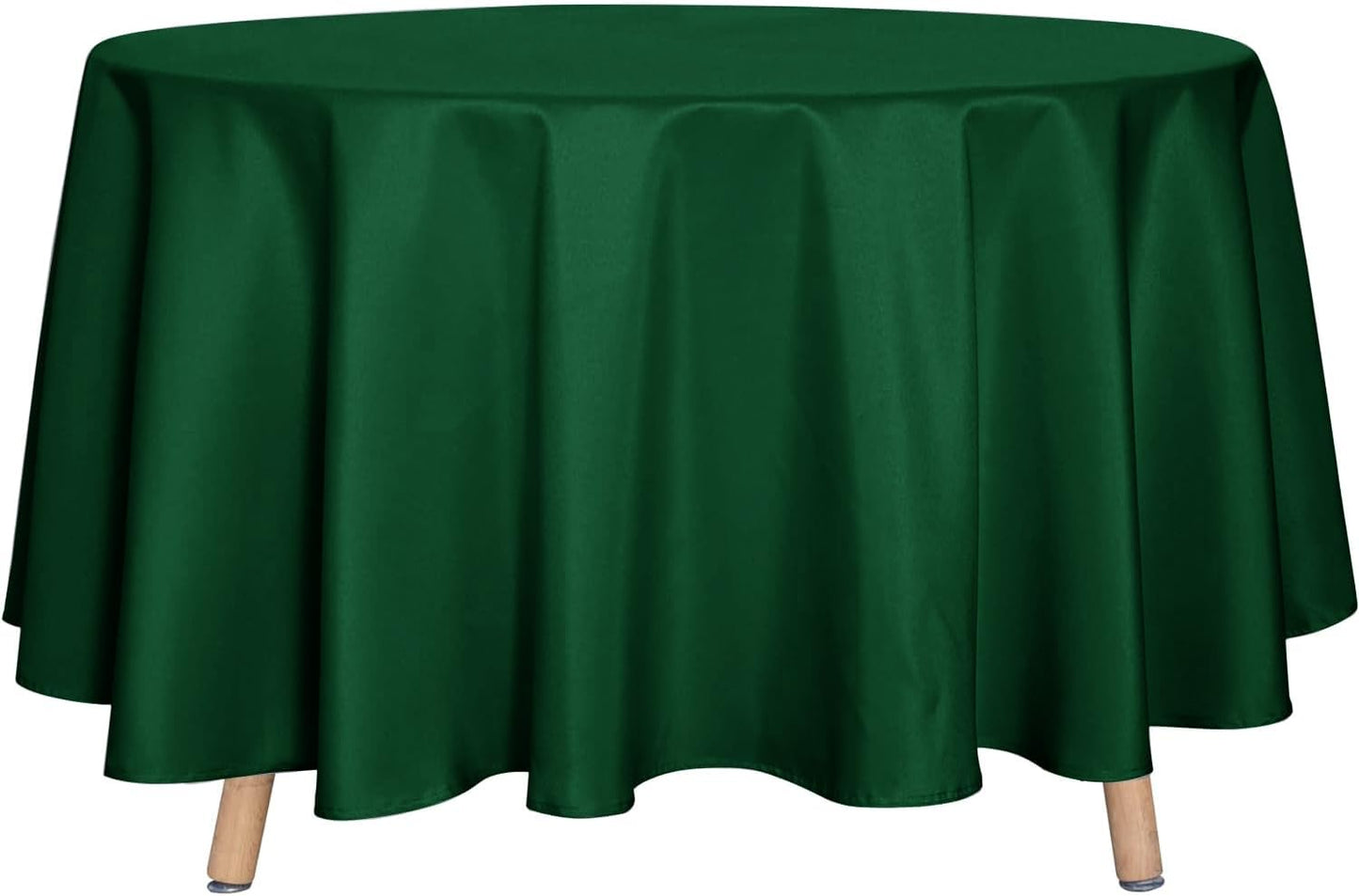 sancua Round Tablecloth - 108 Inch - Water Resistant Spill Proof Washable Polyester Table Cloth Decorative Fabric for Dining, Buffet Parties and Camping, Hunter Green