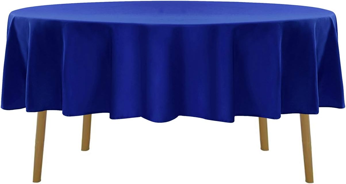 60 inch Round Tablecloth Washable Polyester Table Cloth Decorative Table Cover for Wedding Party Dining Banquet（60 inch,Royal Blue）