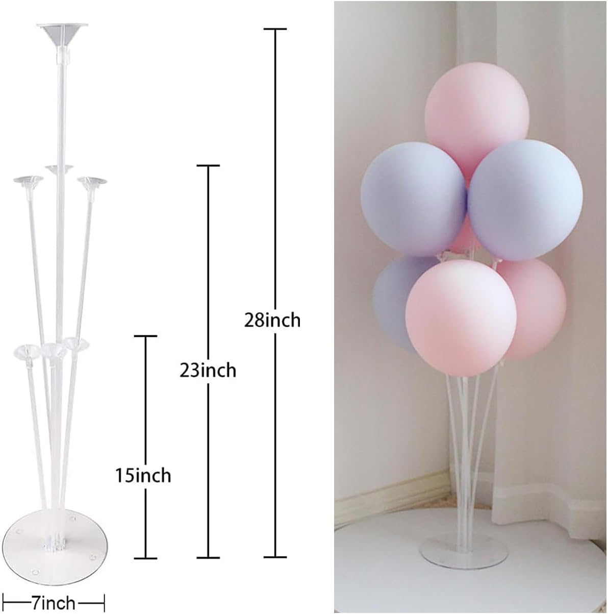 10 Sets Balloon Stand Kit, Reusable Clear Balloon Stands for Table, Balloon Centerpieces for Tables Suitable for Birthday Decorations Party Wedding Graduation Decorations