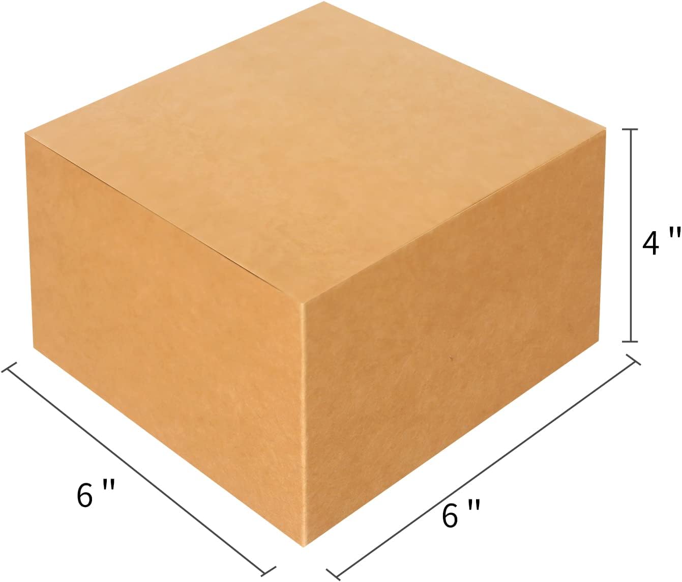 COTOPHER Small Gift Boxes 10 Pack 6x6x4 inches Brown Gift Boxes with Lids for Gifts, Crafting, Wedding Party Favor, Cupcake Box, Candy, Bridesmaids Proposal Box