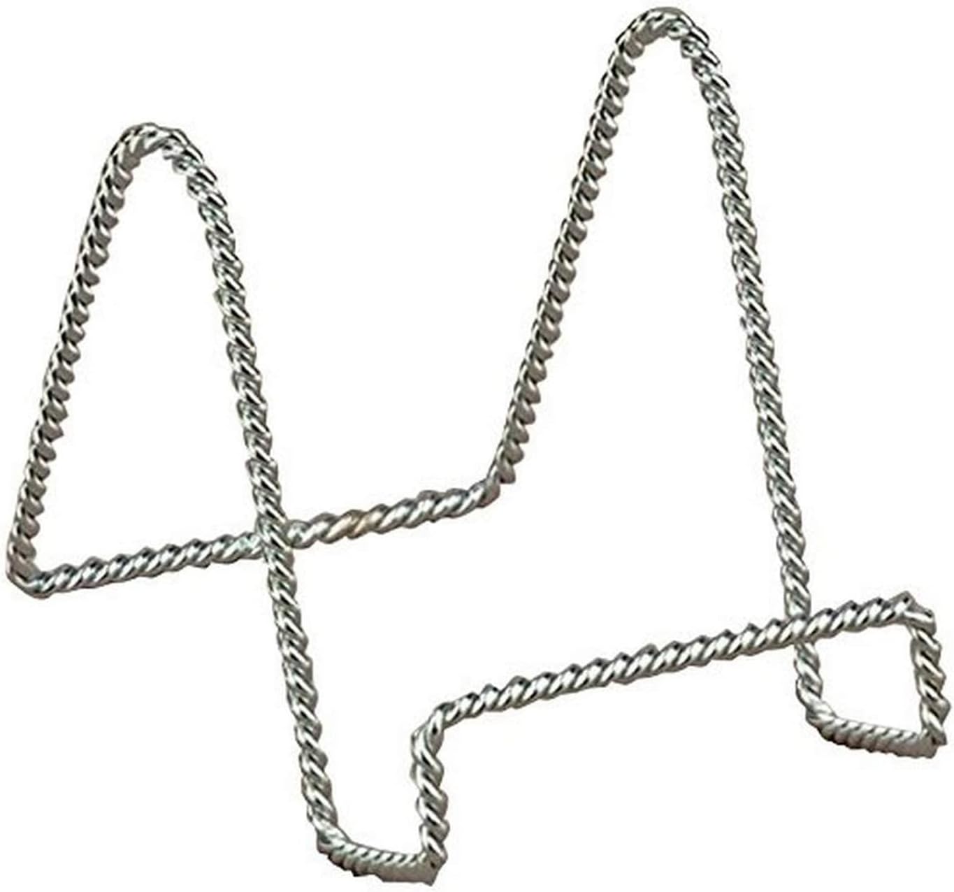 TRIPAR Decorative Twisted Wire Stand, Chrome Display (6 Inch Depth) Tabletop Easel Sleek & Modern Look - Perfect for Books, Plates, Photos & More