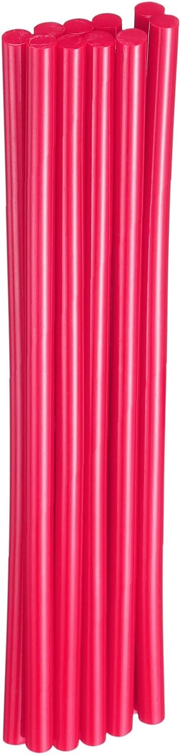 HARFINGTON 10pcs Hot Glue Sticks 0.28" Dia x 7.87" Long EVA Mini Hot Melt Adhesive Glue Stick for Hot Melt Gun Wood Plastic Glass Flowers Fabrics Foam, Rose Red