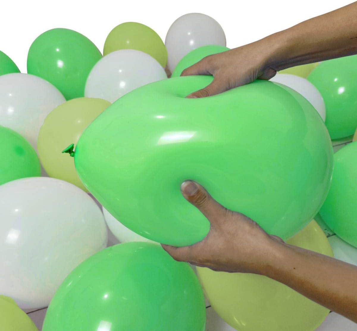 300 Pack Green and White Balloons 100 of each of the 3 colors 12 inch Green White Light Green Latex Party Balloon Bulk for Various Party Events Decorations