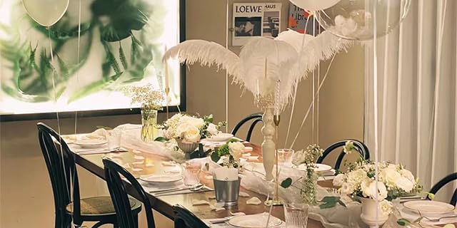 Happy Feather 16-18 inch Royal Blue Ostrich Feathers Craft for Wedding Party Centerpieces Home Decoration DIY Craft Pack of 10