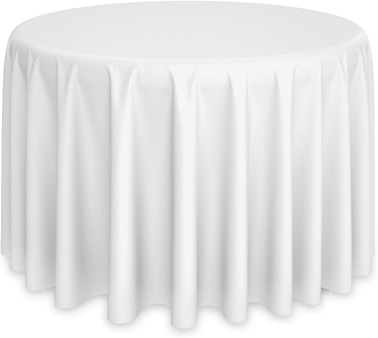 Lann's Linens - 10 Premium 108" Round Tablecloths for Wedding/Banquet/Restaurant - Polyester Fabric Table Cloths - White