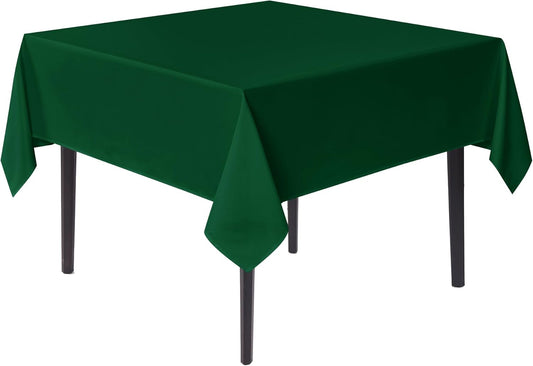 sancua Square Tablecloths 54x54 Inch Hunter Green - Fabric Table Cloth for Square or Round Tables, Washable Polyester Table Cover for Christmas Dinner, Holiday Party, Decorative Display Tables