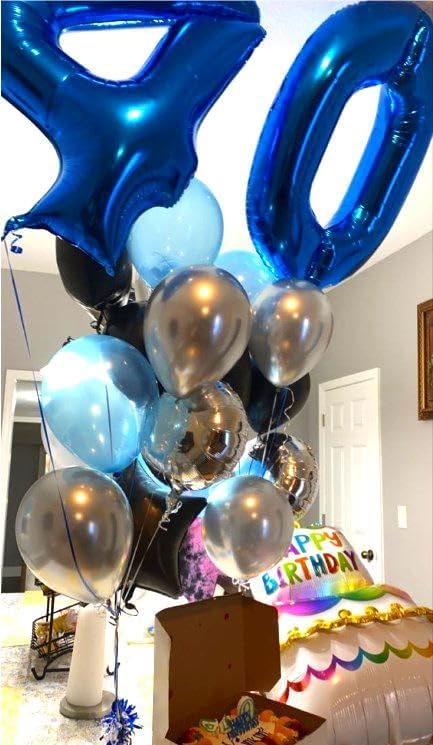 Navy Blue 40 Inch 0 Number Balloons, 0 Decorations for 10 20 30 40 50 60 70 80 90 100Birthday, Foil Giant Birthday Graduations Anniversary Party Balloons