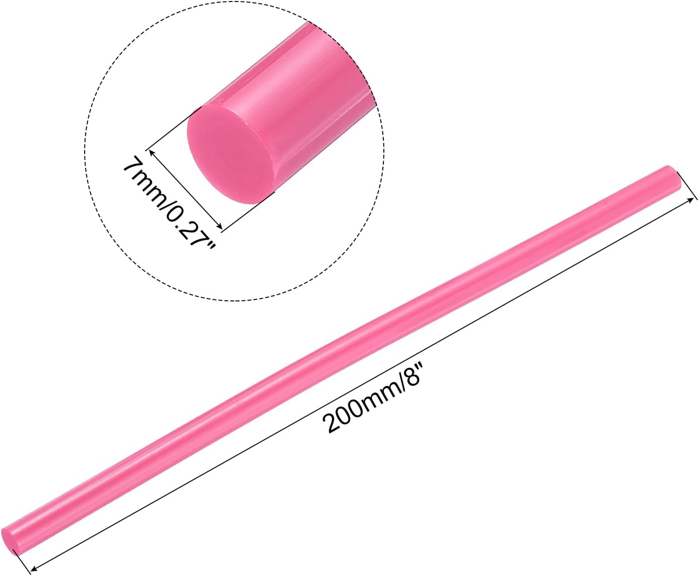 uxcell 20pcs Hot Glue Sticks for Glue Gun 7mm/0.28-inch x 8-inch Mini Hot Melt Adhesive Glue Stick Pink