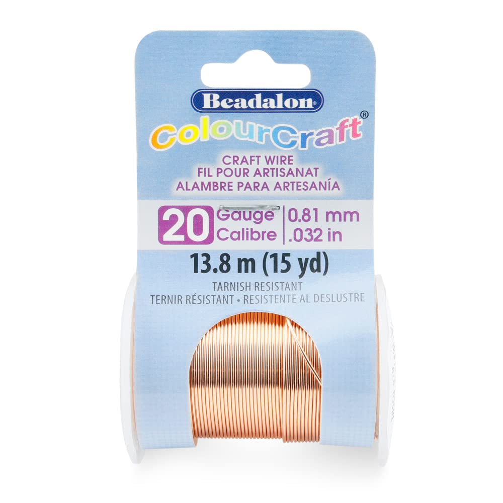 Beadalon ColourCraft Wire, 20 Gauge, Copper Color, 15 yd Spool