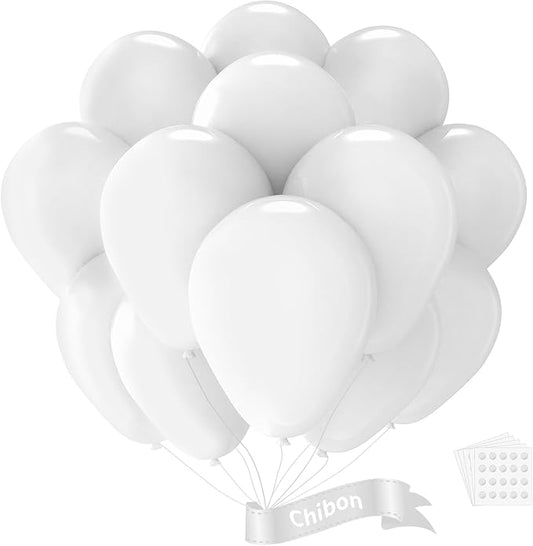 White Latex Balloons, 150pcs 5 inches Round Helium Balloons or White Themed Wedding Graduation Birthday Party Backdrop 4th of July Decorations Independence Day