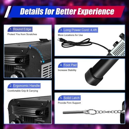 200W LED Stage Spotlight with Tripod, Manual Professional Follow Spot Light with 6 Colors, Portable Theater Lights DJ Lighting for Wedding Party, DJ Show, Theater, Ship in 2 Packages (200, Watts)