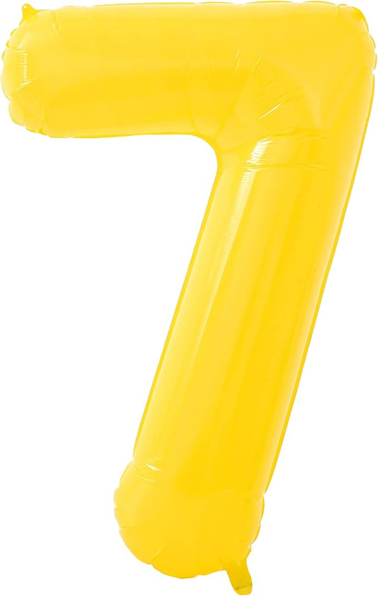 KatchOn, Giant Yellow Number 7 Balloon - 40 Inch | 7th Birthday Balloon for 7th Birthday Decorations | 7 Balloons for Birthday | 7 Year Old balloon for 7 Year Decorations