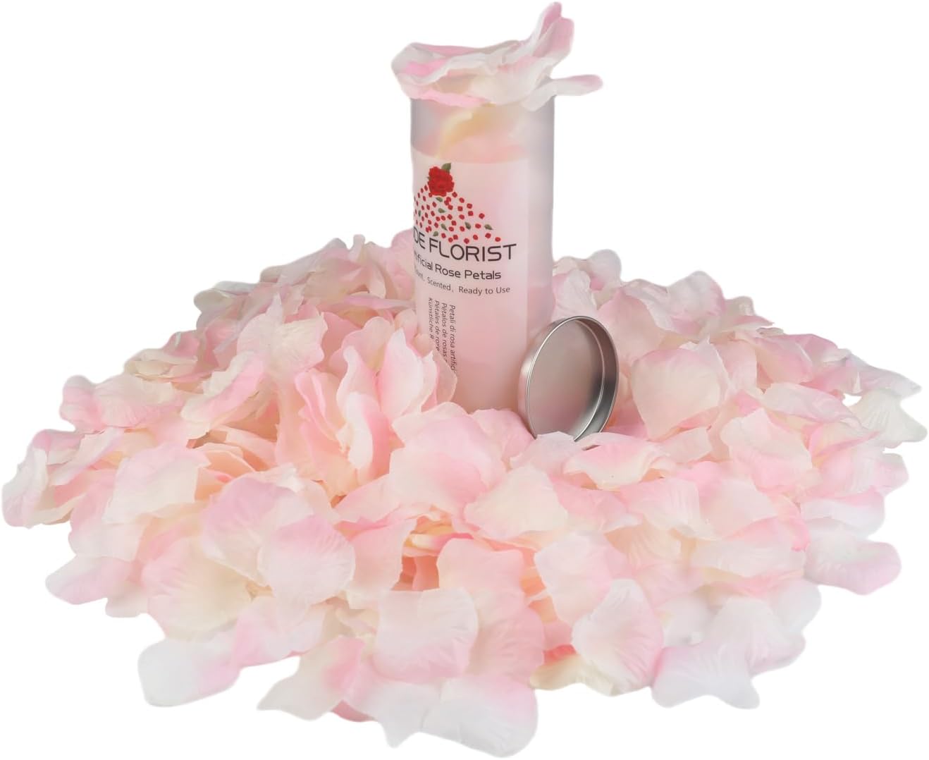 CODE FLORIST 1500 PCS Silk Rose Petals for Valentine's Day,Fake Rose Petals for Romantic Night,Wedding,Proposal Anniversary Flower Decorations(Separated,Scented,Champagne Pink)