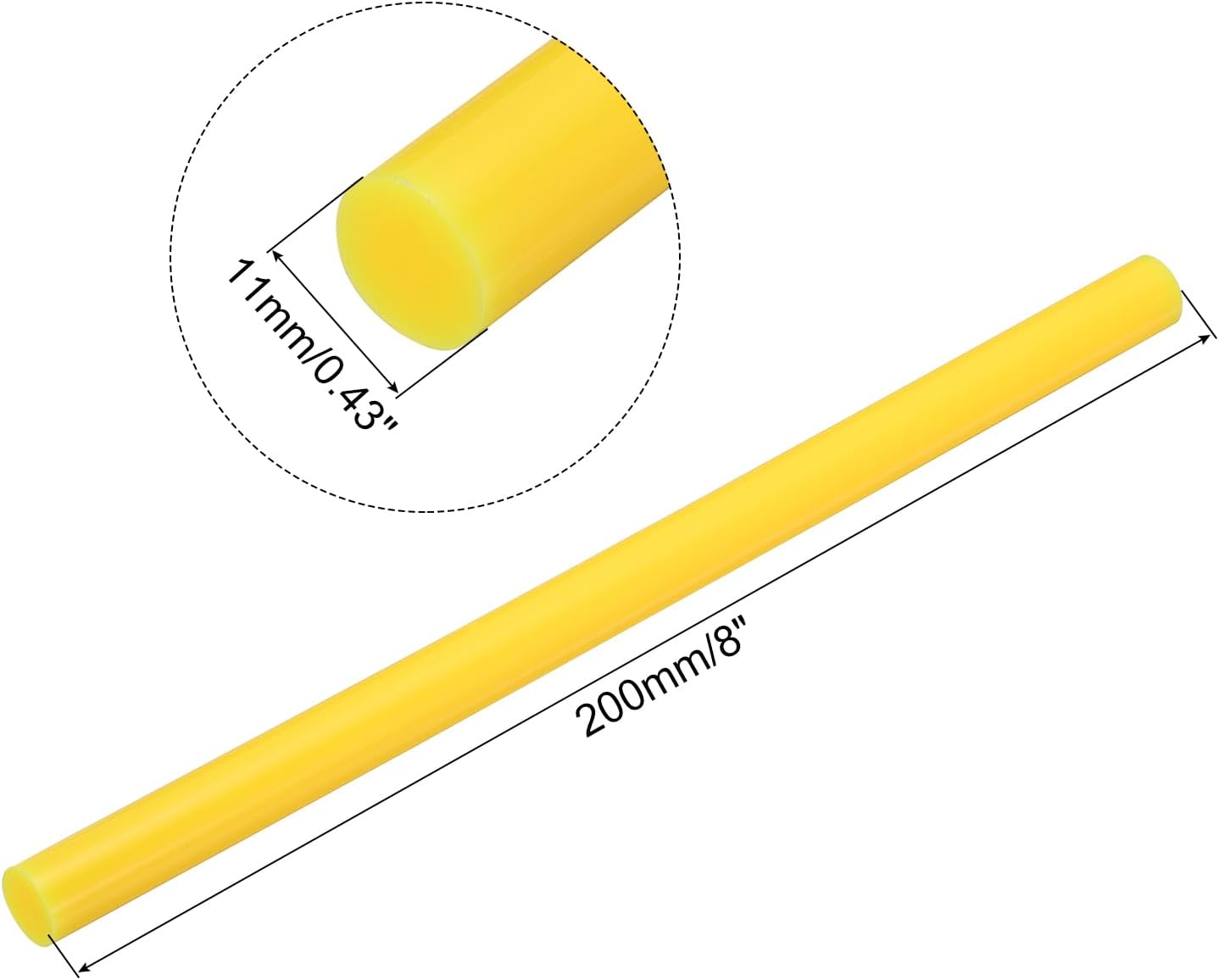 uxcell 20pcs Hot Glue Sticks for Glue Gun 11mm/0.43-inch x 8-inch Mini Hot Melt Adhesive Glue Stick Yellow