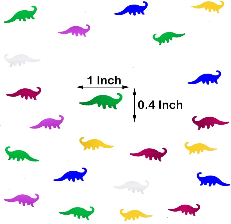 Dinosaur Confetti Metallic Foil Scatter for Dino Theme Birthday Party Celebrations Table Decoration Arts & Crafts DIY Little Kids, Boys, Children, Girl Party Favor 1.5 Ounce 1800 Pieces