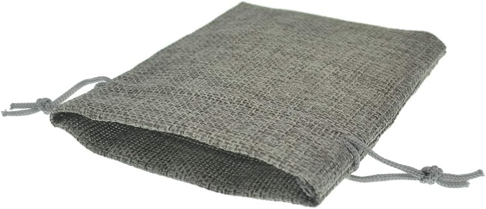 20pcs Burlap Bags 5x7 Inch, Linen Drawstring Gift Bags, Wedding Party Christmas Favor Bags Jewelry Candy Pouches Sacks (Gray)