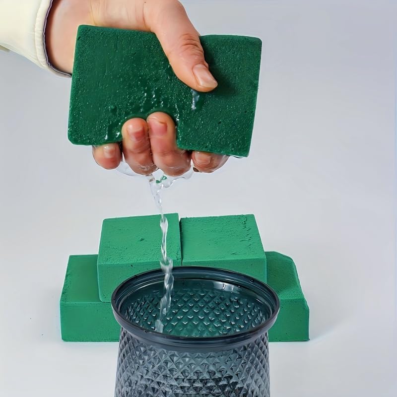 12Pack Square Floral Foam Blocks – Strong Water Absorption & Moisture Retention Easy to Cut & Shape Wet & Dry Use, Ideal for Weddings DIY Crafts Florists Home Decor & Artificial Flower Arrangements