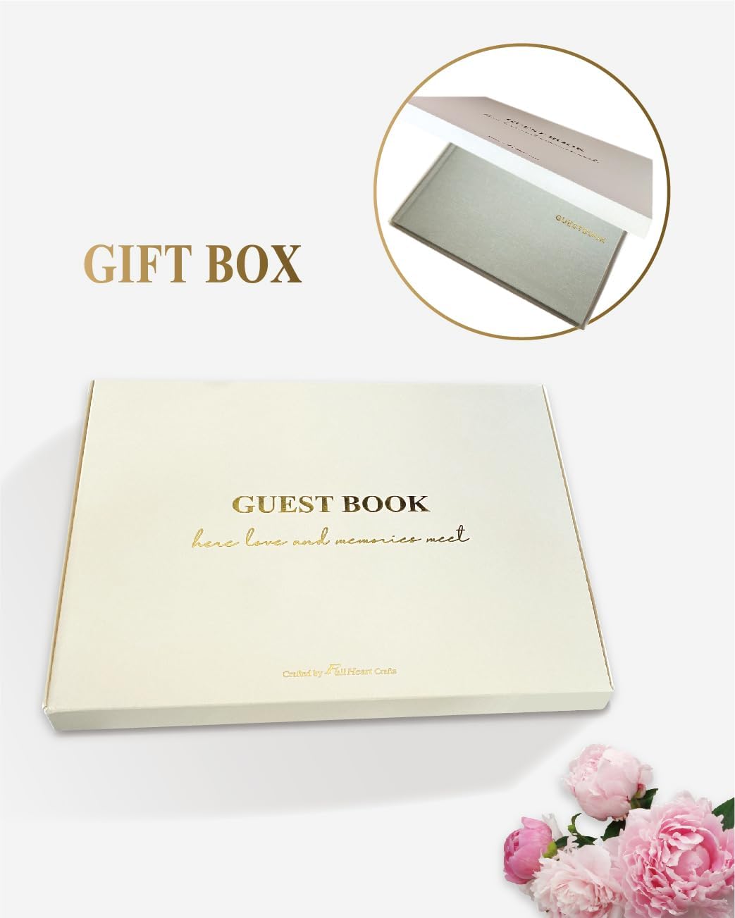 Elegant Linen Wedding Guset Book - Polaroid Guest Book for Wedding Reception,Baby Shower,Bridal Shower and Special Events - 100 Blank Pages for Sign in and Photos (A-Sage Green)